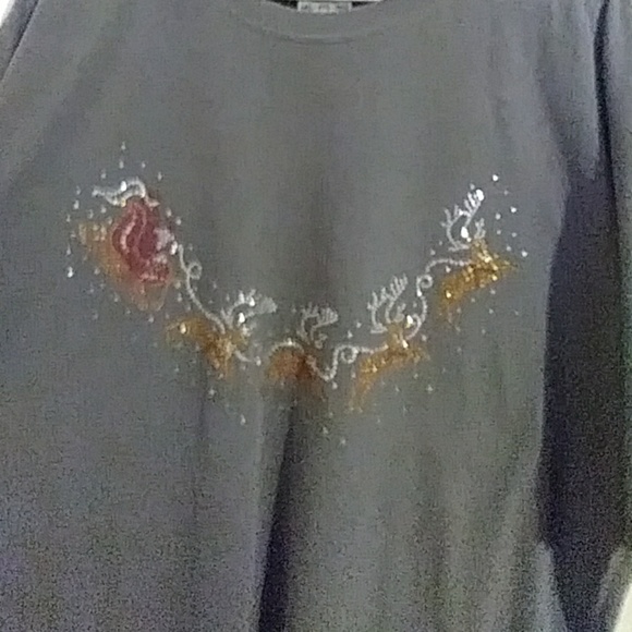 Gray Comfort colors Christmas rhinestone t-shirt - Picture 1 of 2